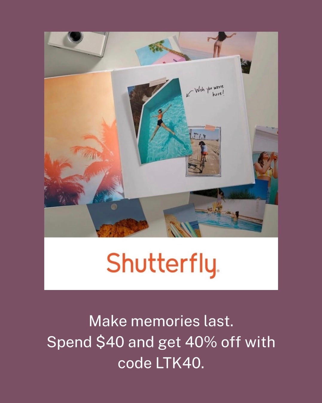 Make memories last.
Spend $40 and get 40% off with code LTK40.

#LTKdayinmylife #LTKHome #LTKSaleAlert