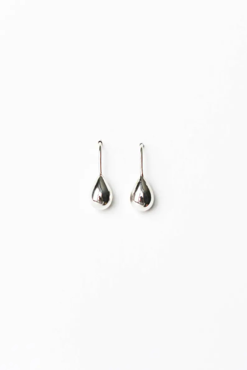 Teardrop Sterling Silver Earrings Dainty Drop Minimalist - Etsy Canada | Etsy (CAD)