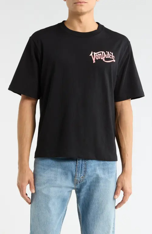 Von Dutch Graphic Logo T-Shirt in Jet Black at Nordstrom, Size Medium | Nordstrom