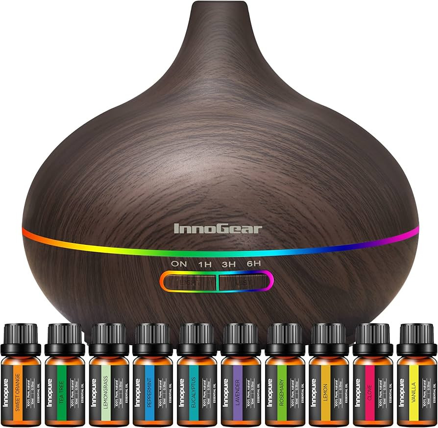 InnoGear Aromatherapy Diffuser & 10 Essential Oils Set, 400ml Diffuser Ultrasonic Diffuser Cool M... | Amazon (US)