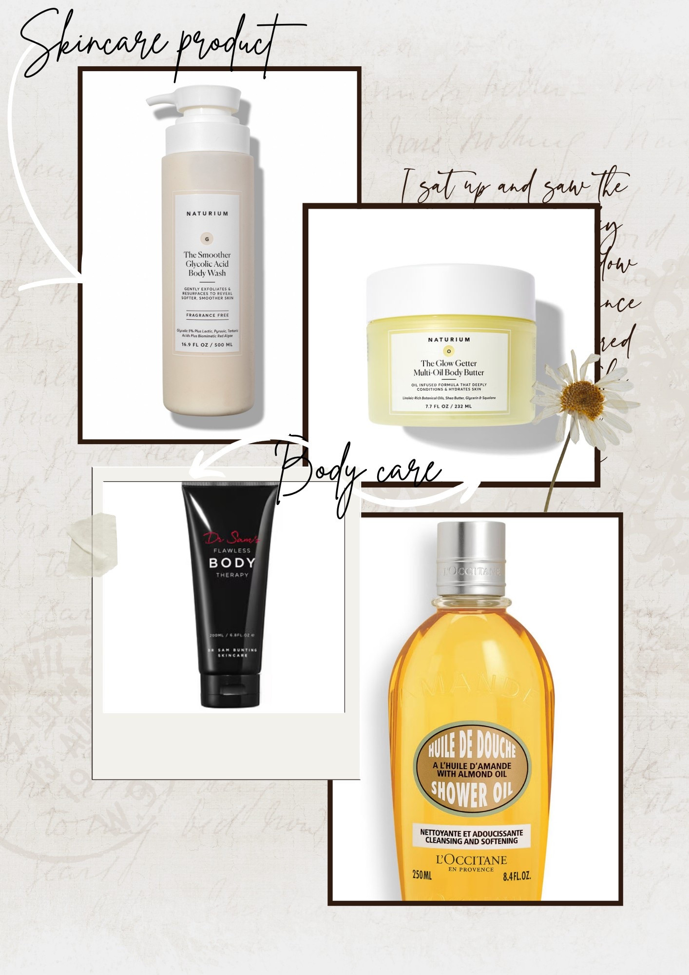 Body care favorites
Naturium
Dr Sam’s
Loccitane 

#LTKbeauty #LTKuk #LTKeurope