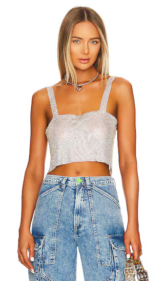 Mackenzie Crop Top in Gold | Revolve Clothing (Global)