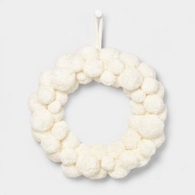 Pom Pom Wreath White - Wondershop&#8482; | Target