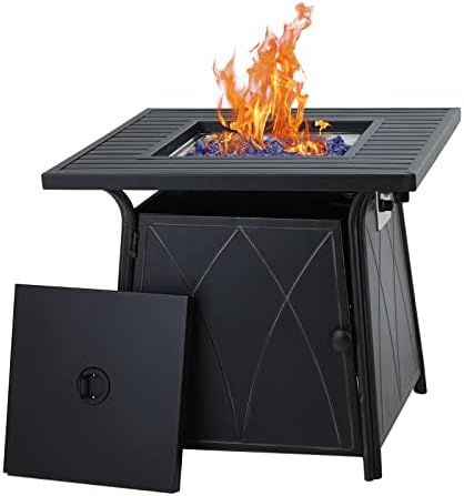 Gas Fire Pit Table 50,000 BTU Square Outdoor Propane Fire Pit Table Fireplace for Patio Garden Campi | Amazon (US)
