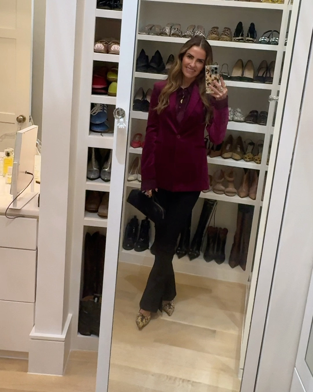 saturday night date night off to dinner at @tangoroomdallas 

wearing the perfect #ootn: my fav silk blouse (i have in 2 colors now), velvet blazer, black pants, heels & bag

blouse runs tts wearing a small 

#LTKFindsUnder100 #LTKWorkwear #LTKSaleAlert