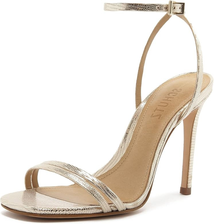 SCHUTZ Women's Altina Ankle Strap Heeled Sandal | Amazon (US)
