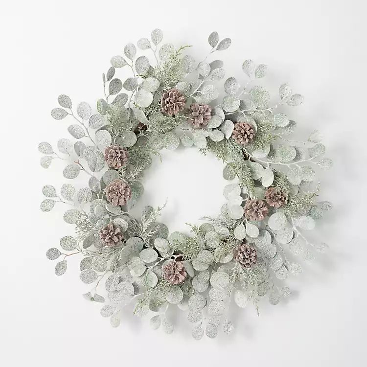 Snow Dusted Eucalyptus and Pinecone Wreath | Kirkland's Home