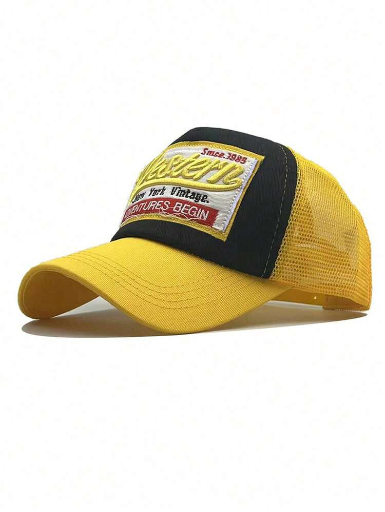 1pc Unisex Embroidered Baseball Cap, Mesh Breathable Snapback Hat, Dad Hat, Casual Sun Protection Cap For Outdoor Activities, Fishing, Hiking, Cycling, Matching Leisure Outfits | SHEIN