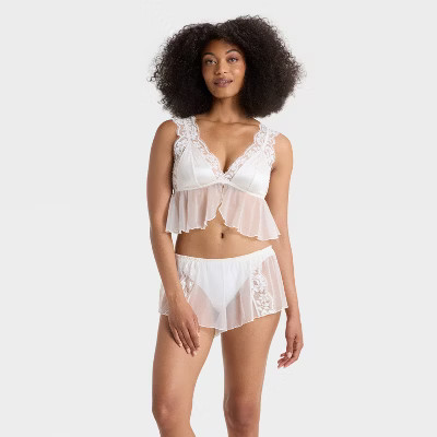 Women's Lace Lingerie Set - Auden™ Cream XL | Target