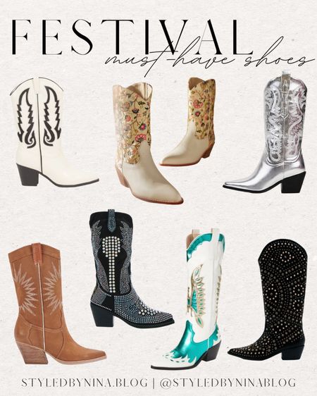 Cowboy boots - festival outfits - country concert outfits - cowgirl boots - western boots - nashville outfits - bachelorette party 


#LTKtravel #LTKshoecrush #LTKU