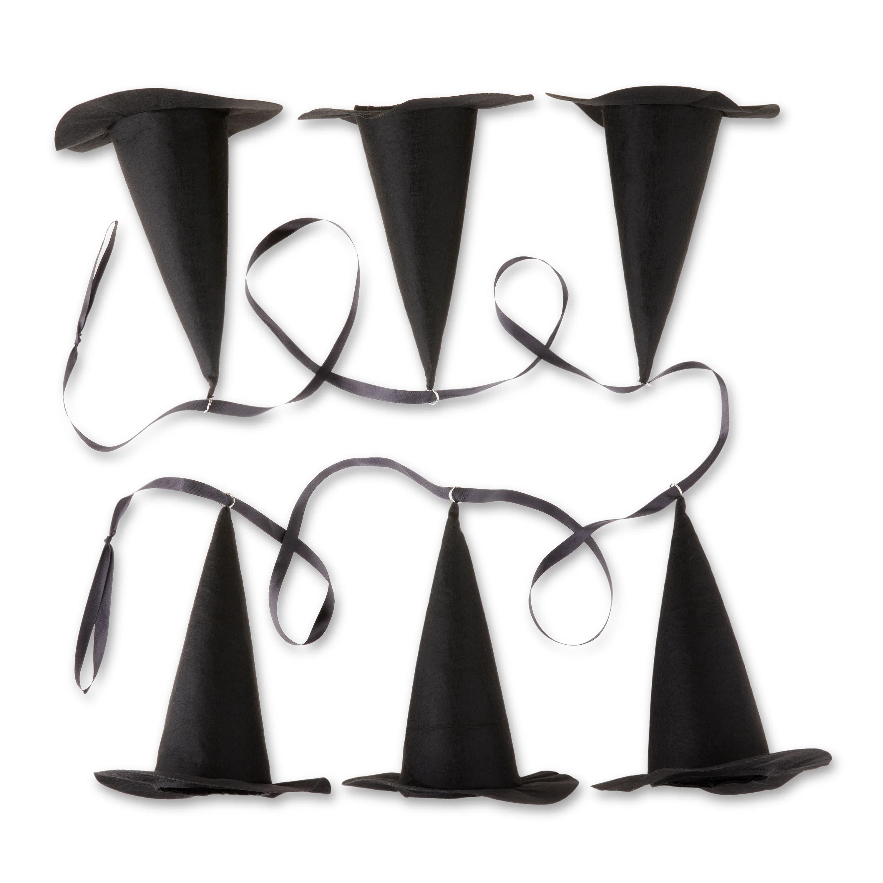 Halloween Black Fabric Witch Hat Garland, 118 in, by Way To Celebrate | Walmart (US)