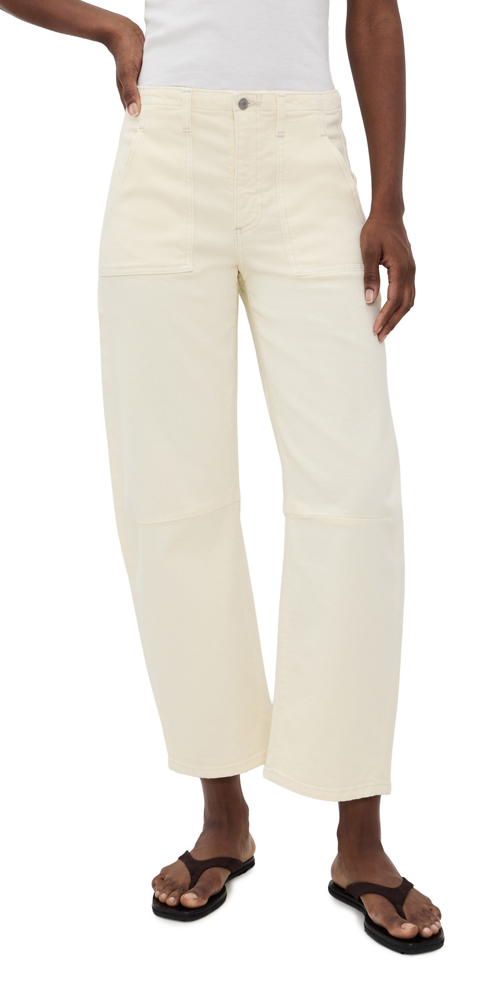 LE JEAN Utility Soft Barrel Jeans Lemon Yellow 31 | Shopbop