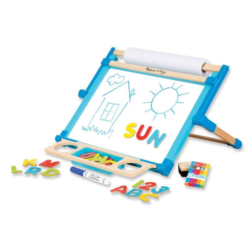 Melissa & Doug Double-Sided Magnetic Tabletop Art Easel - Dry-Erase Board and Chalkboard | Target