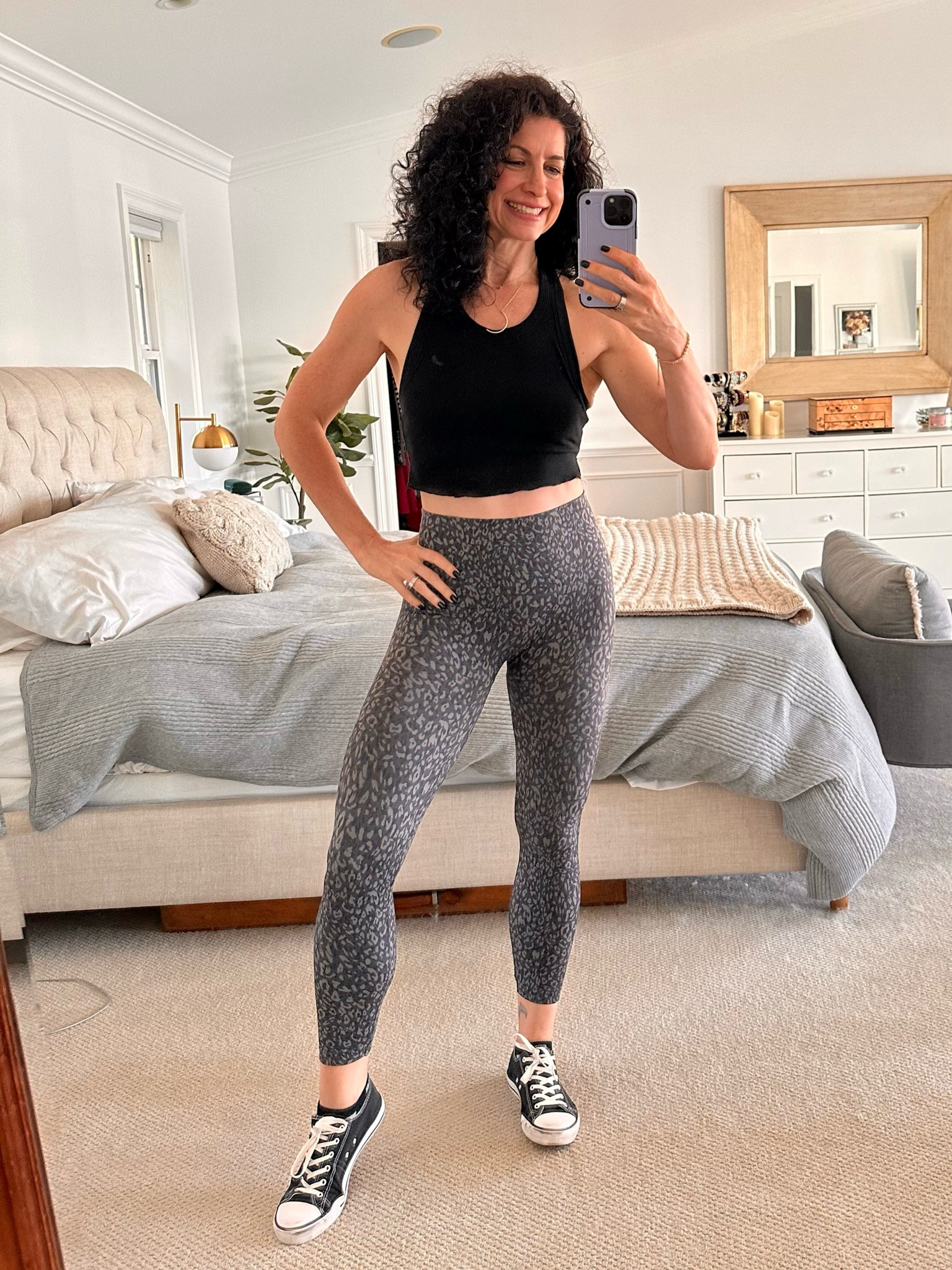 You know why I love this tank so much…it’s low cut under my arms.  None of that little bit of bulge that can sometimes happen in that area!  These spanx leggings are also very comfortable and flattering 