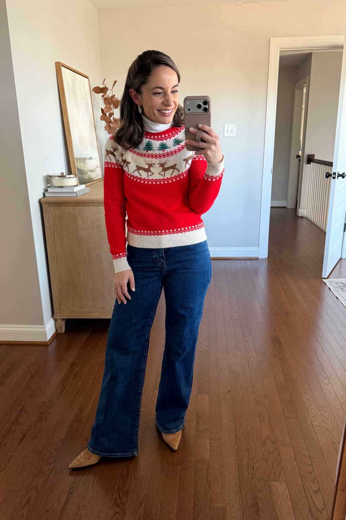 Spending the week wearing my collection of Christmas sweaters! 

This one is an oldie but a goodie from Boden! 

Jean (Madewell): 24 standard (they shrink in the wash) 
Turtleneck (Quince): xs 
Boots (J.Crew): tts 

#LTKHoliday #LTKPetite