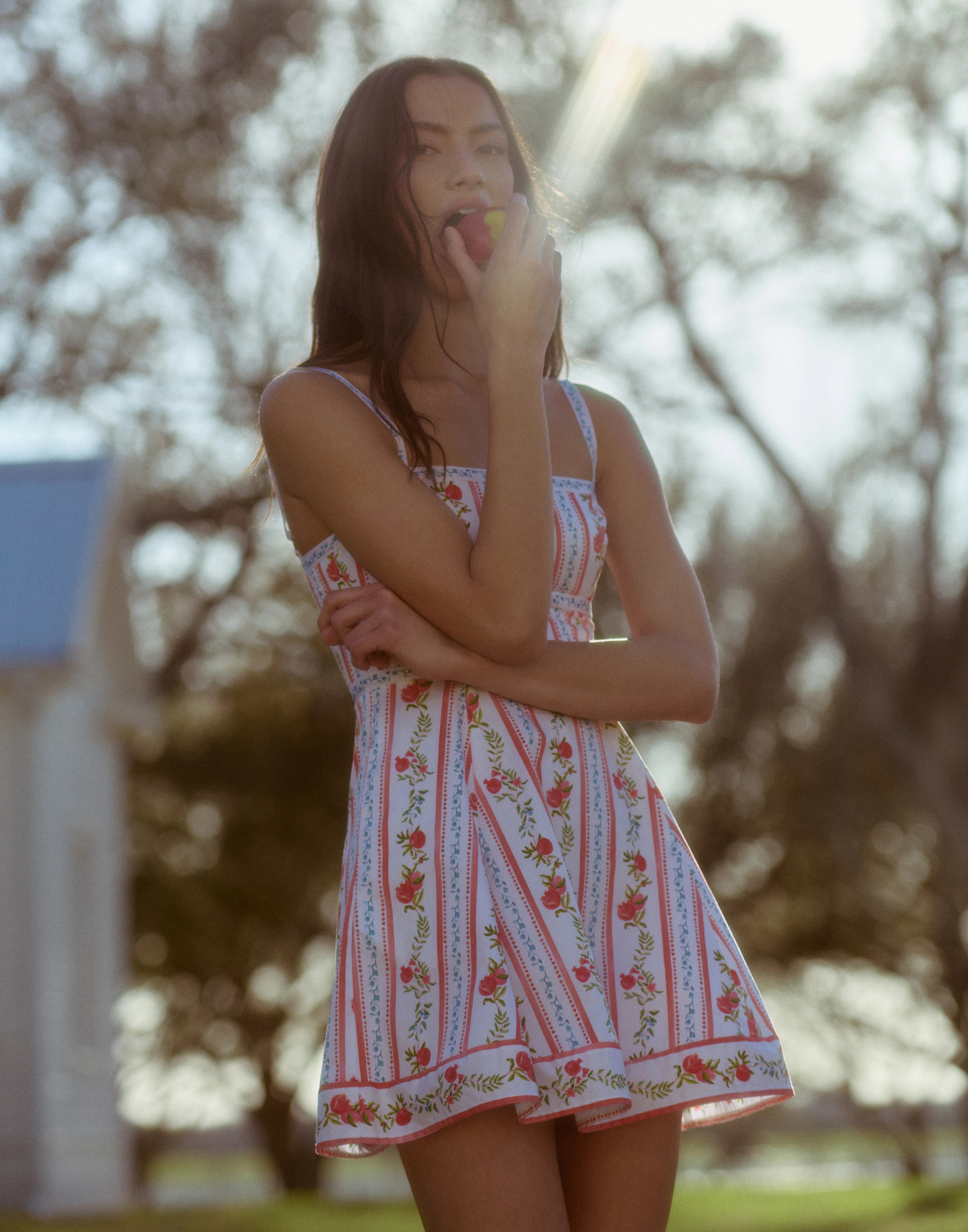 The Margot Mini Dress - Pomegranate Stripe | Hill House Home US