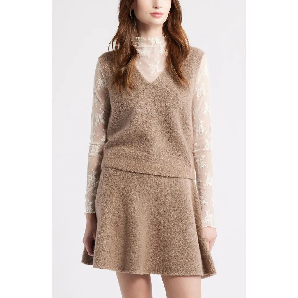 Treasure & Bond Bouclé Sweater Vest in Tan Grey at Nordstrom, Size Xx-Small | Nordstrom