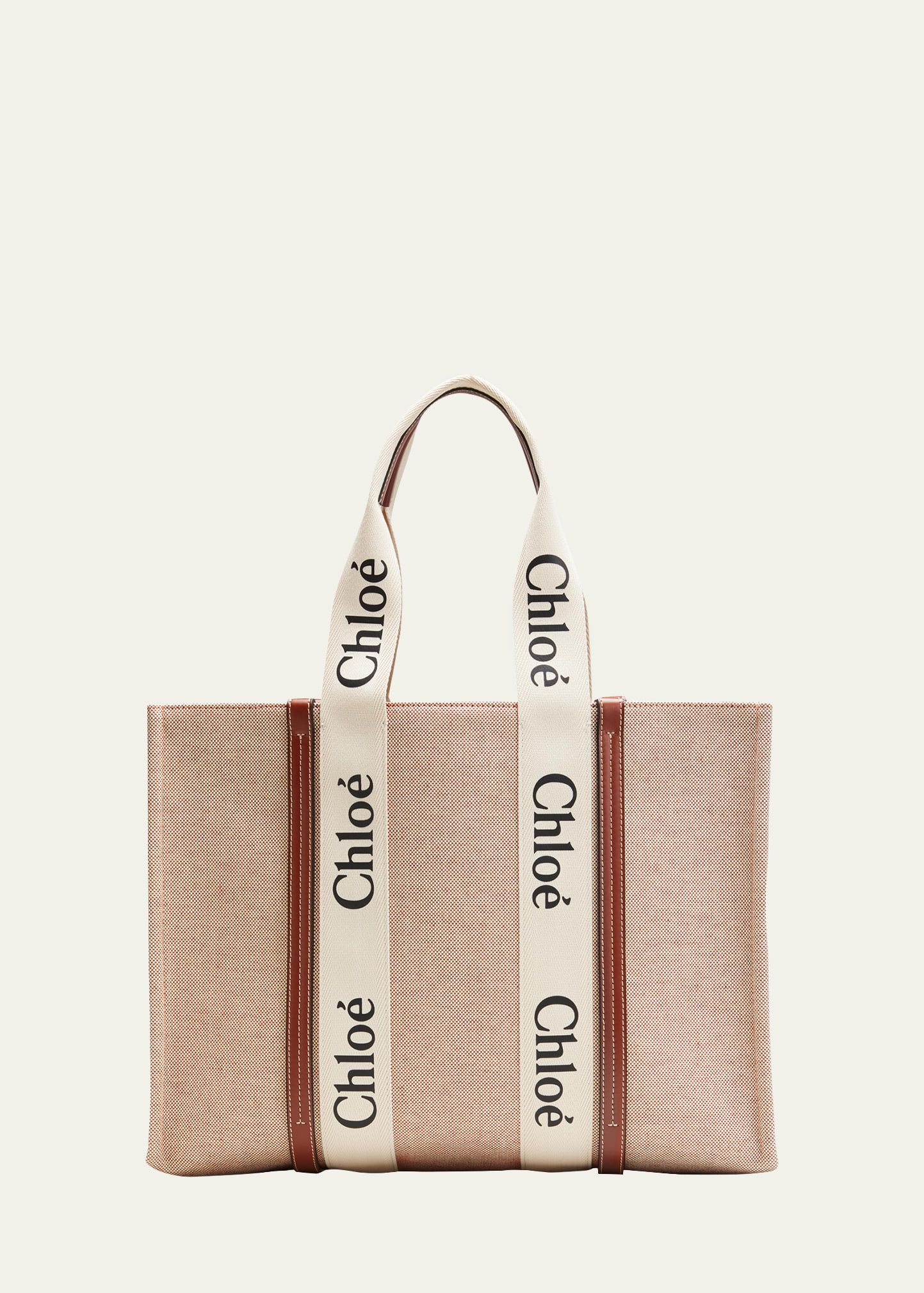 Chloe Woody Large Logo Canvas Tote Bag | Bergdorf Goodman
