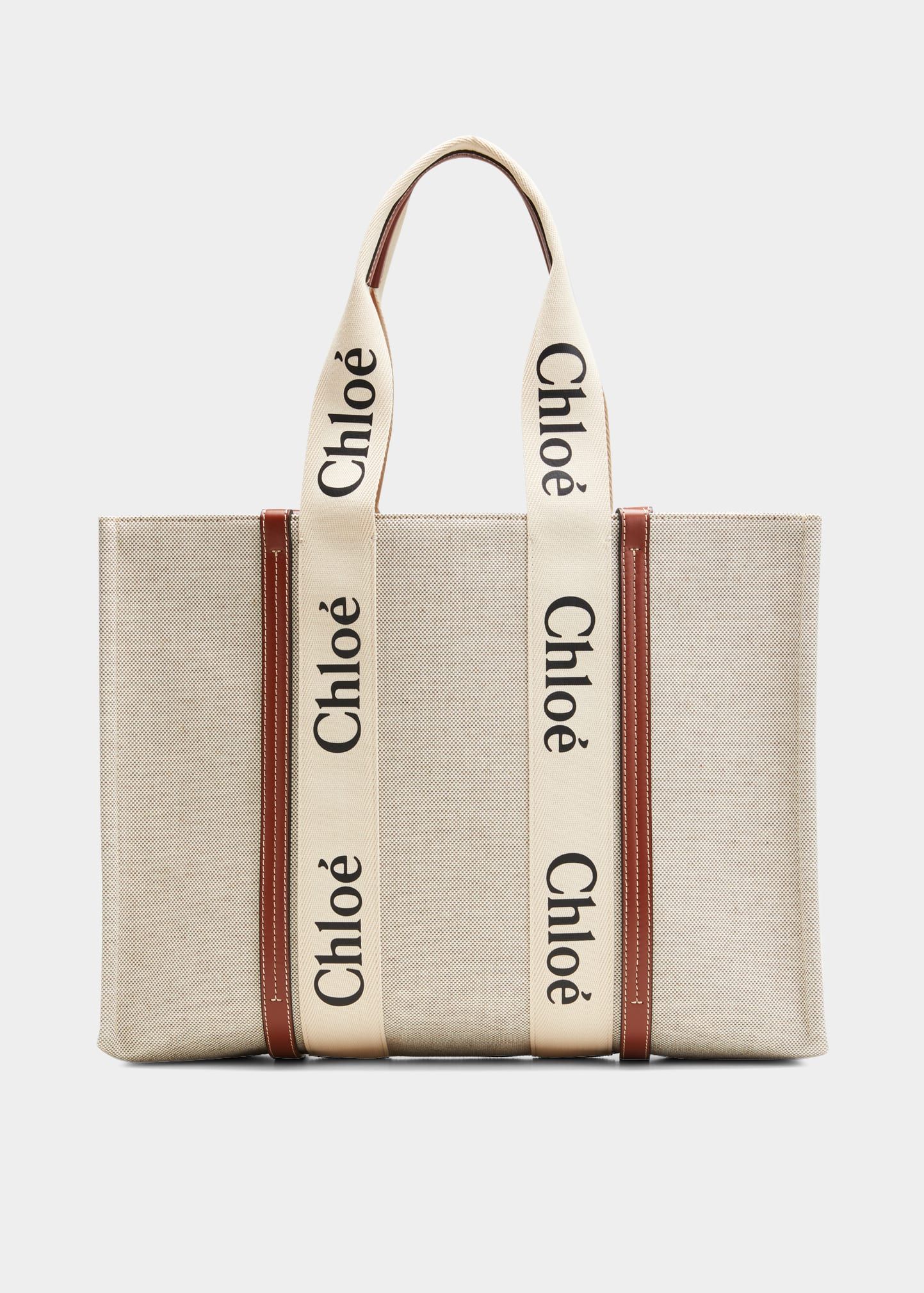 Chloe Woody Large Logo Canvas Tote Bag | Bergdorf Goodman