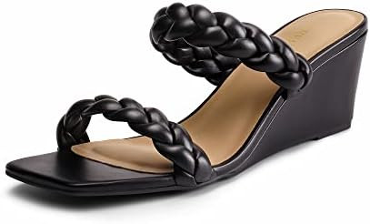 DREAM PAIRS Women's Braided Straps Wedge Slide Sandals | Amazon (US)