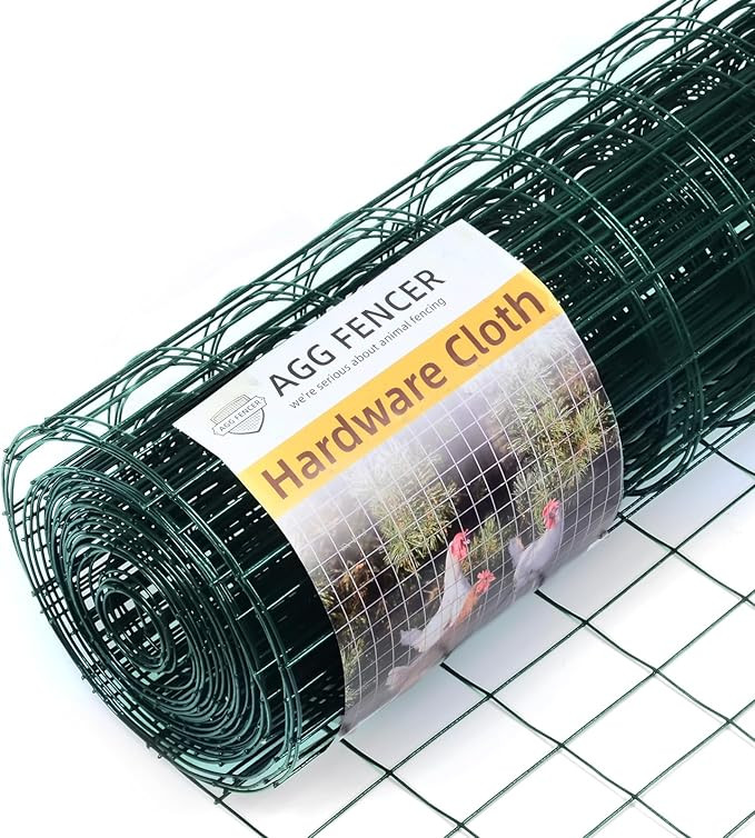 24in x 100ft Green Hardware Cloth 2x3 inch 16Ga PVC Coated Wire Mesh Vinyl Coated Fence, Welded M... | Amazon (US)