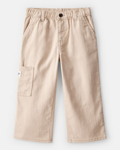 Toddler Boy  Wide-Leg Carpenter Twill Pants - Khaki | Carter's Inc