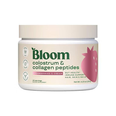BLOOM NUTRITION Colostrum & Collagen Peptides Powder - Strawberries & Cream - 25ct | Target