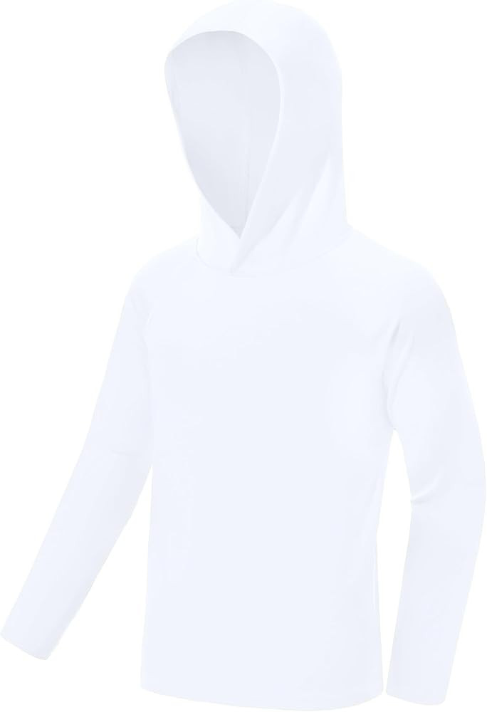 Boys Hooded Long Sleeve Rash Guard Swim Shirt, Youth Kids UPF 50+ Fishing Shirt, Sun Protection H... | Amazon (US)