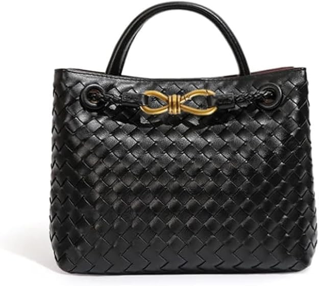 E&M's Woven handbag for women, Black | Amazon (US)