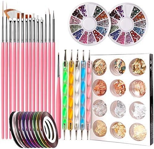 Amazon.com : Nail Pen Designer, Teenitor Stamp Nail Art Tool with 15pcs Nail Painting Brushes, Na... | Amazon (US)