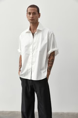 Short Sleeve Cotton Shirt - White | St. Agni