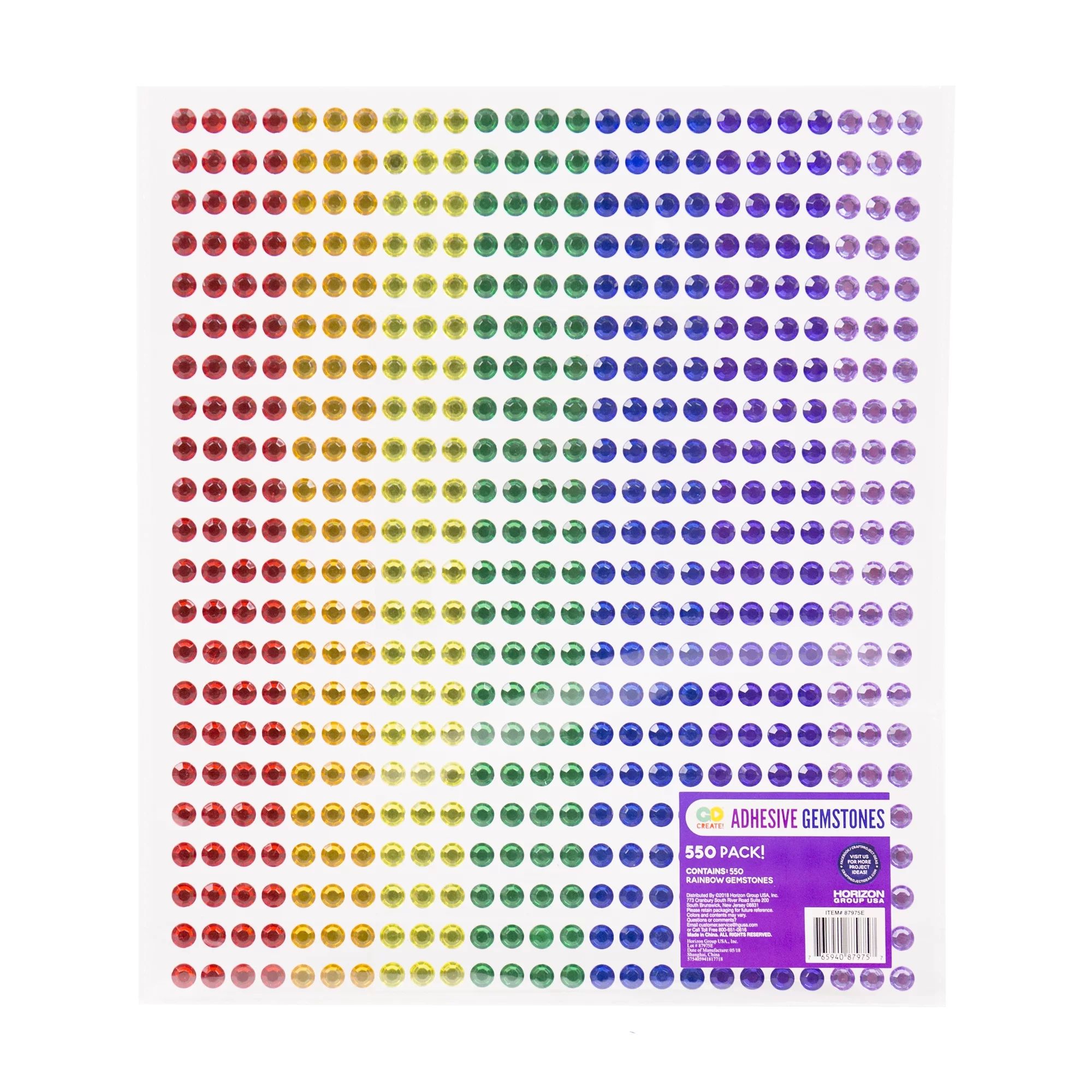Go Create 13"x 11.5" 9 Millimeter Adhesive Rainbow Gemstone Sheet, 1 Each | Walmart (US)