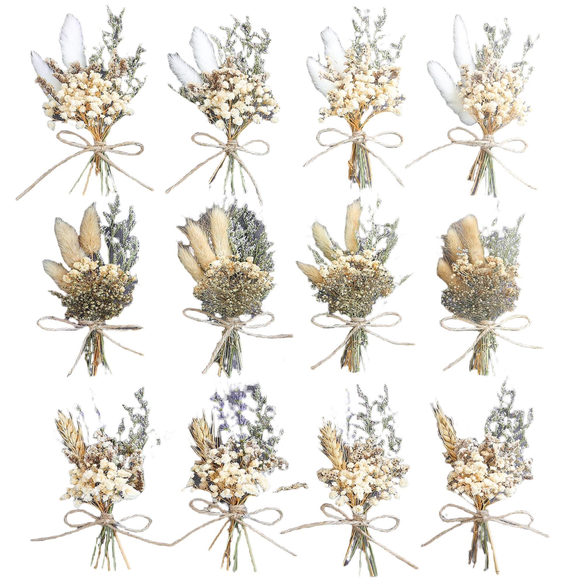 xin's convey Mini Flower Bouquet Set (12pcs), Cake Bouquet, Dried Flower Decoration, Shooting Pro... | Amazon (US)