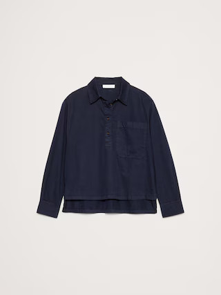 Cotton Twill Popover Shirt | Banana Republic (US)