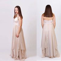 Silk Chiffon Maxi Dress in Spaghetti Straps, Bridesmaid Dress, Strap Prom Long Sweetheart | Etsy (US)
