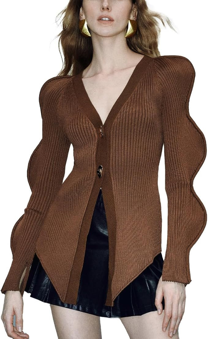 Women's Knit Cardigan Sweaters Long Sleeve Button Down Open Front Casual Outwear Trendy 2025 | Amazon (US)
