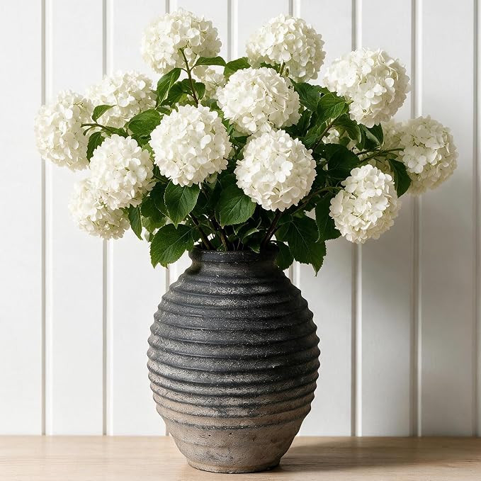 Kokrose Black Vase,10 Inch Rustic Pottery Vase for Living Room | Wabi Sabi Decorative Tall Vase, ... | Amazon (US)