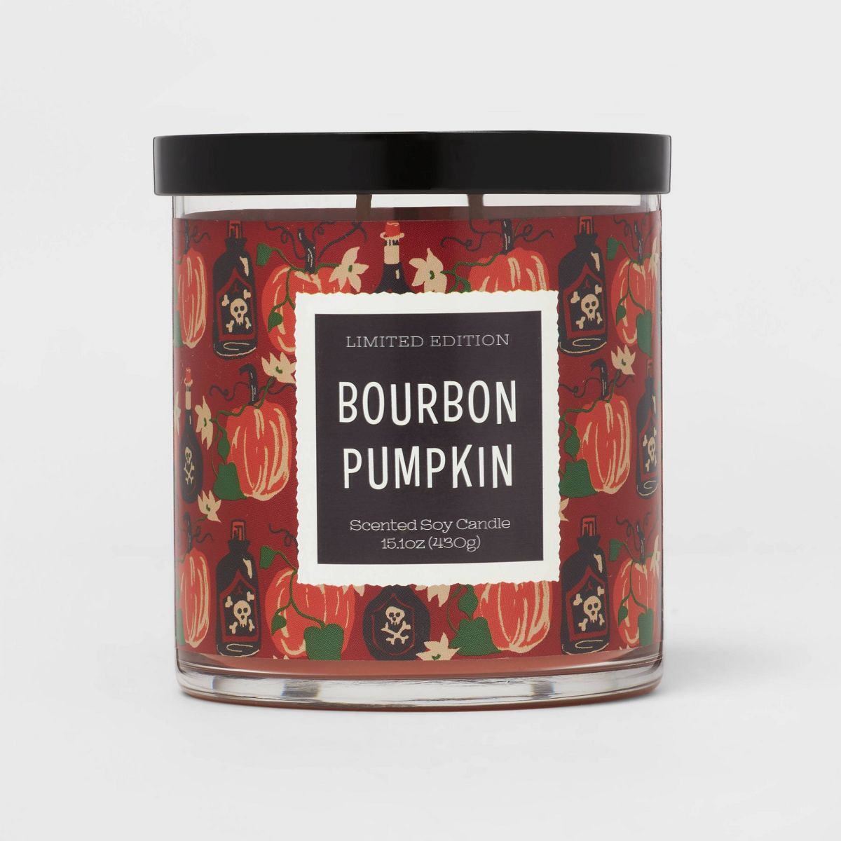 15.1oz 2-Wick Lidded Glass Jar Bourbon Pumpkin Candle Orange - Opalhouse™ | Target