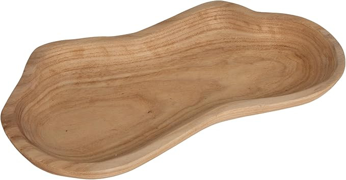 Bloomingville Decorative Paulownia Wood Organic Shaped Tray, Natural | Amazon (US)