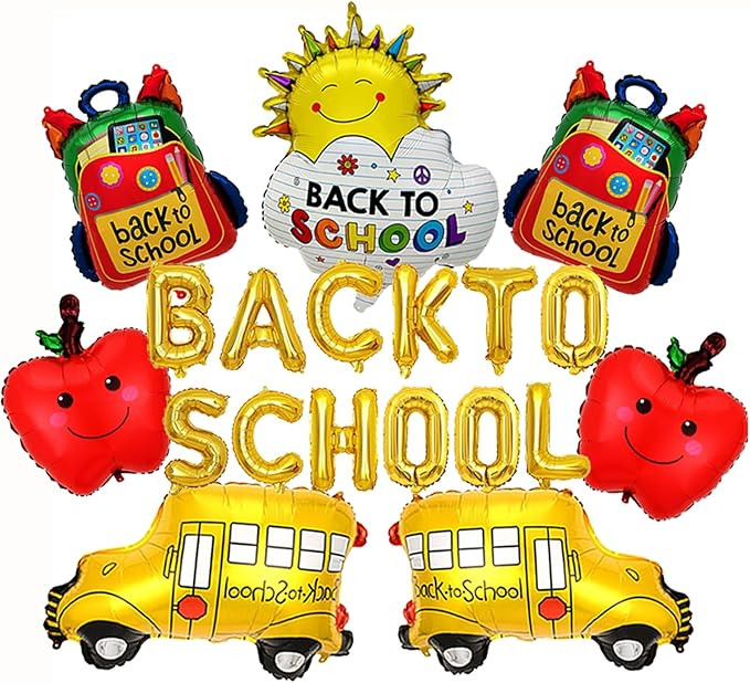 Back to School Balloons First Day of School Balloons Banner Foil Bag Welcome Back Balloon for Kin... | Amazon (US)