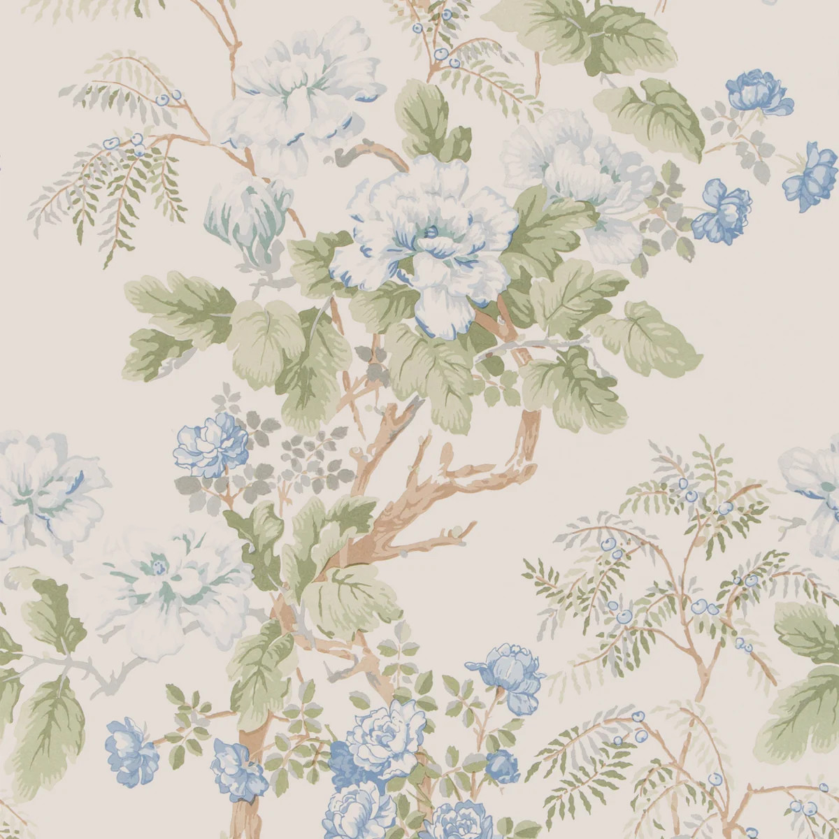 Lee Jofa Chinese Peony Wp Blue Wallpaper | DecoratorsBest