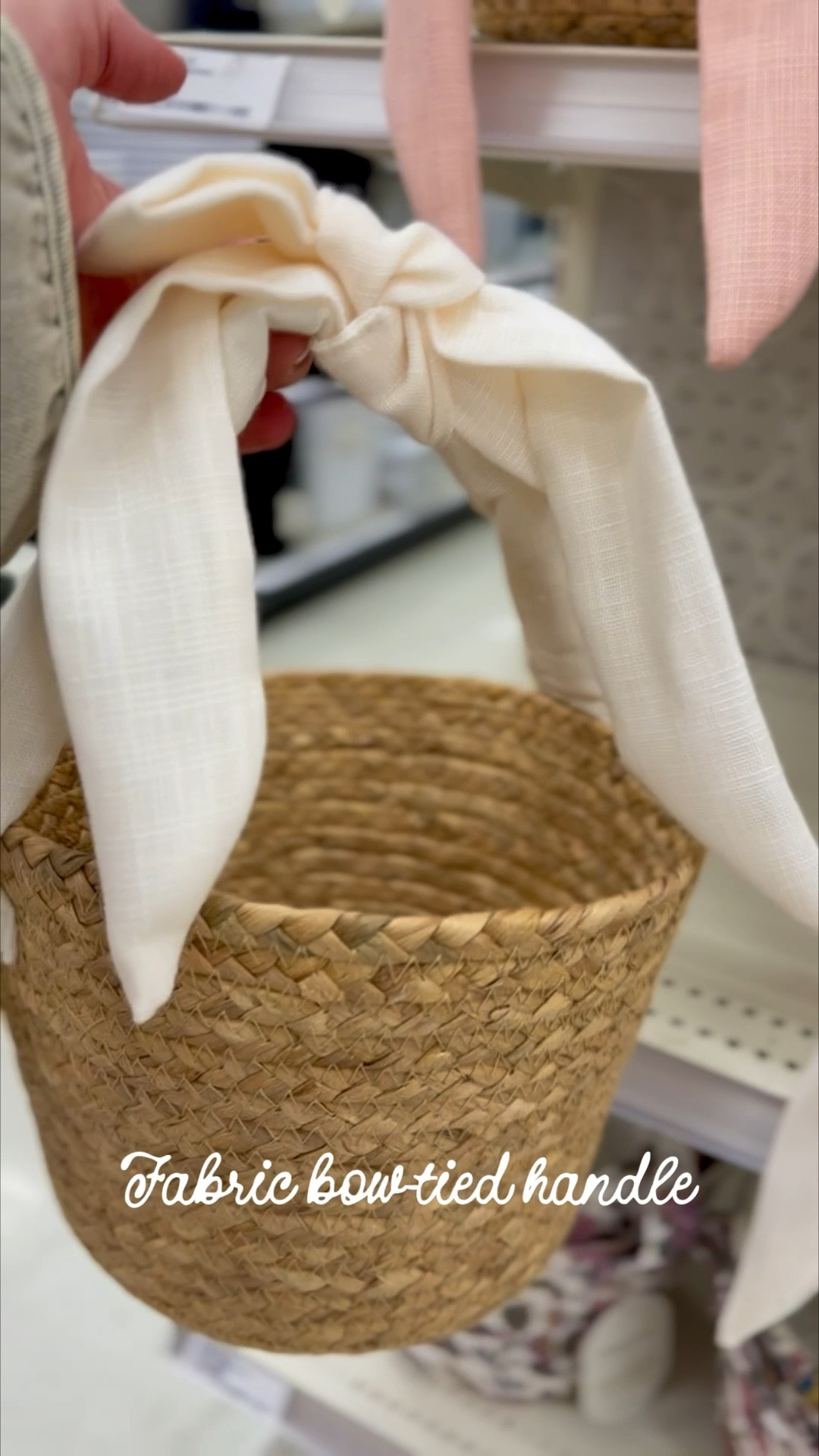 Stop scrolling and add to cart before these sell out! How simply sweet are these $10 woven baskets, with fabric bow-tied handles, for Valentine and Easter gifting?!? 
#EasterBasket #ValentineBasket #GiftingIdeas #HostessGifts #GiftsForKids #EasterGiftsForToddlers #EasterEggHunt #TargetStyle #jleeinteriors

#LTKmomlife #LTKFindsUnder50 #LTKSeasonal