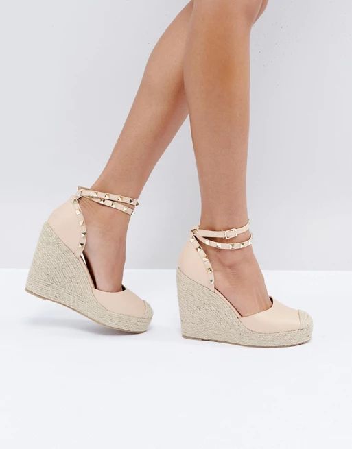 Truffle Collection Studded Ankle Strap Heeled Espadrilles | ASOS US