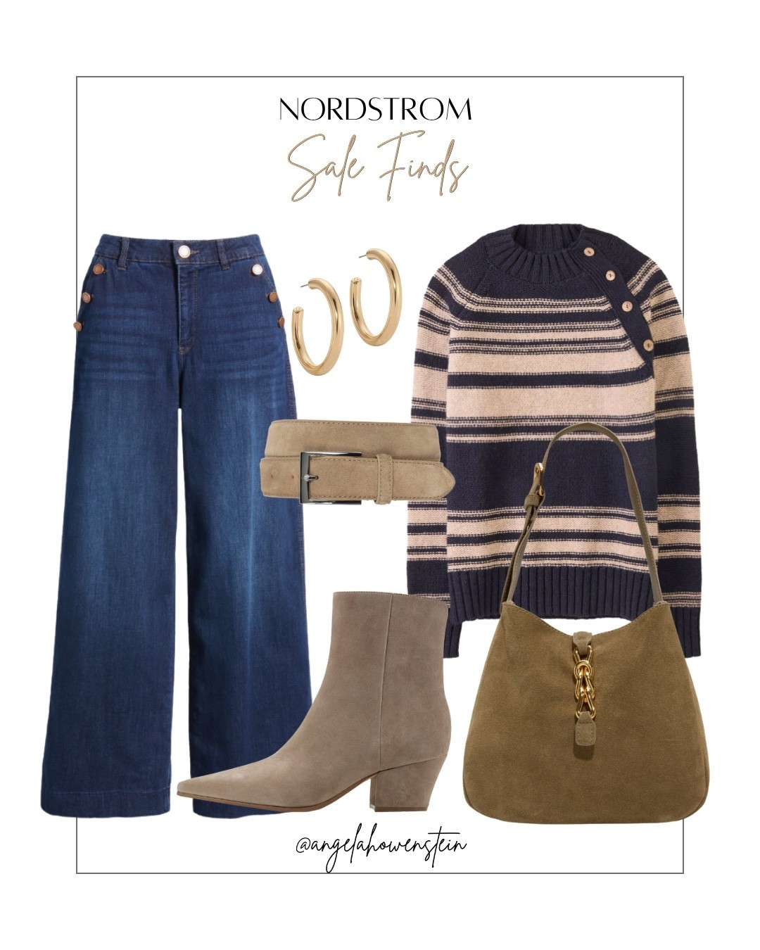 Nordstrom Sale gems you need this season. Wide-leg denim + a cozy striped sweater = instant fall chic. Add suede boots, a statement belt, and a neutral bag to polish the look—timeless style at a steal! 

#Nordstrom #SaleFinds #FallStyle #LTKsale #LTKfall #FallOutfitInspo #LTKFinds #ChicAndCozy #NeutralStyle #FallBasics

#LTKSaleAlert #LTKStyleTip #LTKSeasonal
