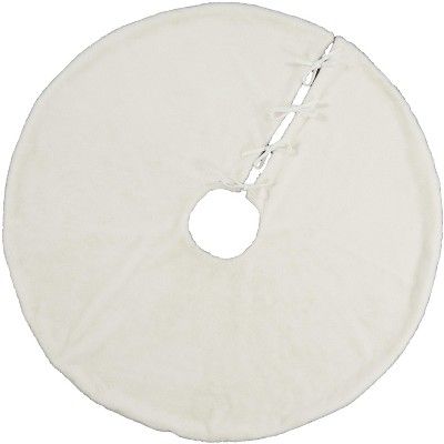Mina Victory Home For The Holiday White Fur Tree Skirt 48" x 48" RND | Target