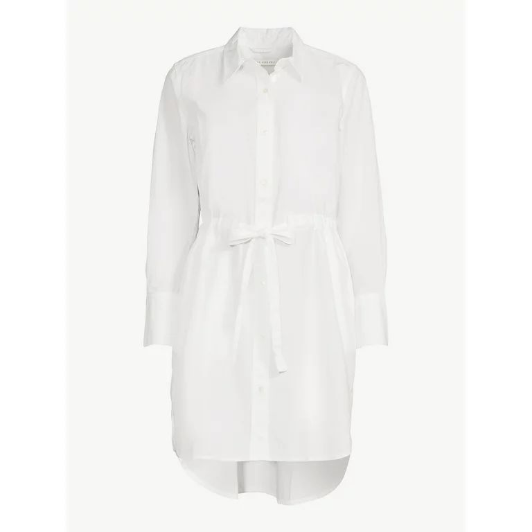 Free Assembly Women's Cinched Waist Mini Shirt Dress with Long Sleeves | Walmart (US)