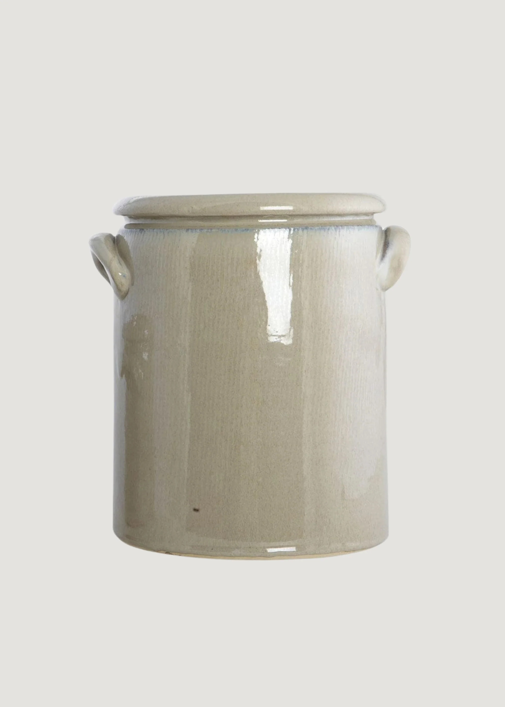 Beige Glossy Clay Flower Crock | Best Vases at Afloral.com | Afloral