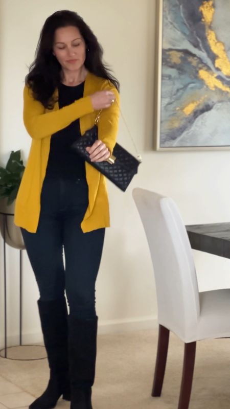 A cute and comfy way to add a pop of color to your outfits this season is a cardigan sweater in a cheery hue. #falloutfits #jeans #boots #sweaters #fallshoes #fallfashion #fallstyle 

#LTKstyletip #LTKfindsunder50 #LTKSeasonal