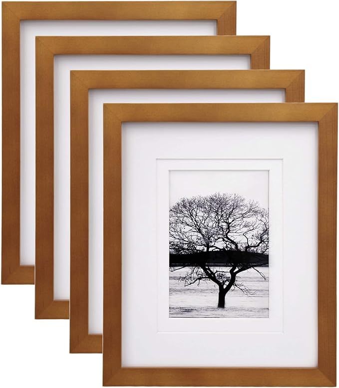 Egofine 8x10 Picture Frames 4 Pack, for Pictures 4x6 or 5x7 with Mat Made of Solid Wood Covered b... | Amazon (US)