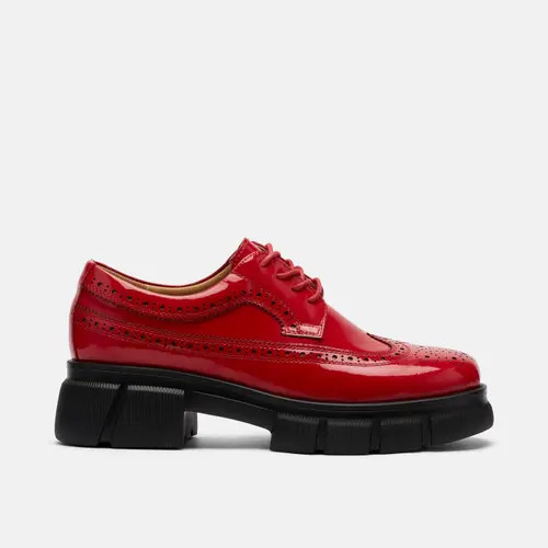 MARC NOLAN Ms. Alexander Leather Lug Wingtip Derby in Red at Nordstrom, Size 5 | Nordstrom